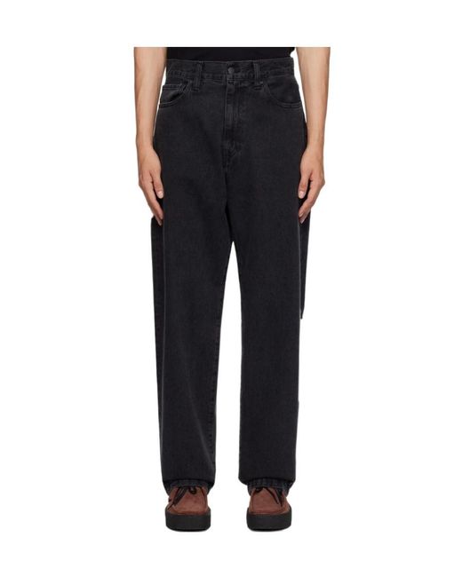 Carhartt Blue Wip Logo Patch Wide Leg Jeans for men