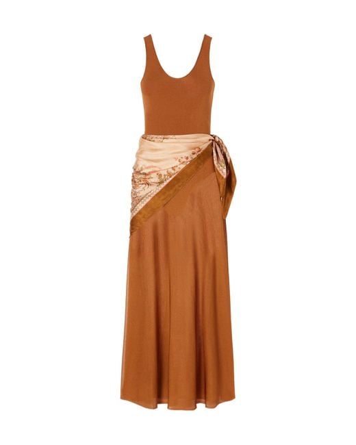 Zimmermann Brown Aster Scarf Maxi Dress