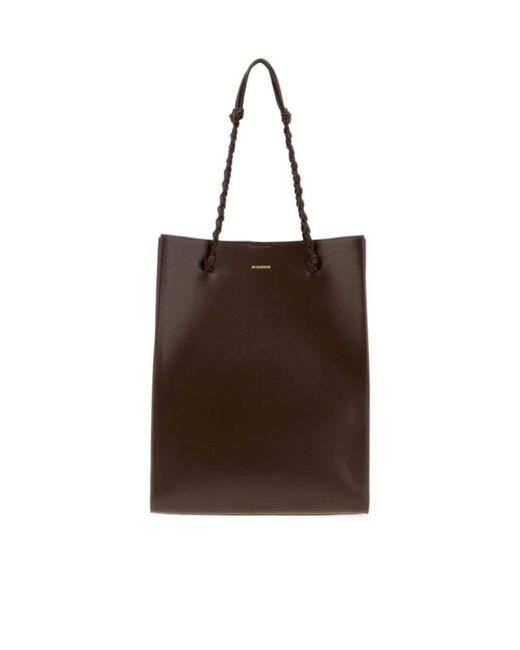 Jil Sander Brown Tangle Leather Tote Bag