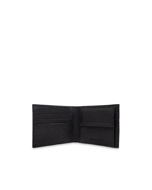 Emporio Armani Black Logo Plaque Bifold Wallet for men