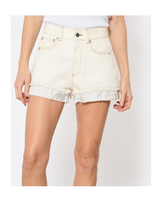 A.P.C. White Versailles Layered Denim Shorts