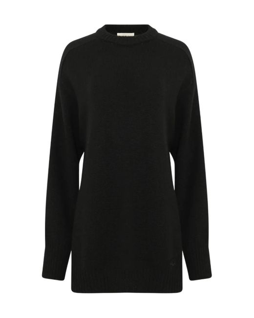 Loulou de Saison Black Round-Neck Pullover Sweater