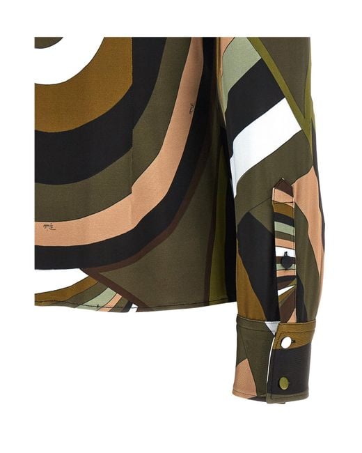 Emilio Pucci Green Pucci Printed Button-Up Shirt
