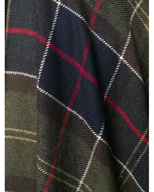 Barbour Black Tartan Fringed Edge Shawl