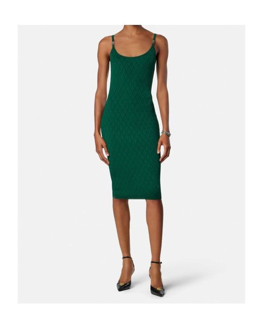 Versace Green Sleeveless Midi Dress