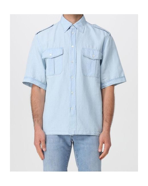 Barena Blue Pocket Shirt for men