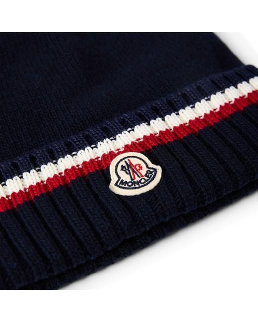 Moncler Blue Simple Striped Hat