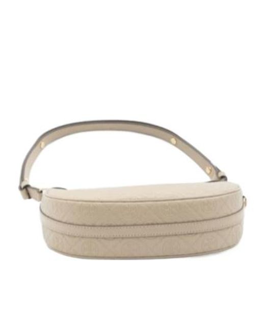Tory Burch White T Monogram Crescent Bag