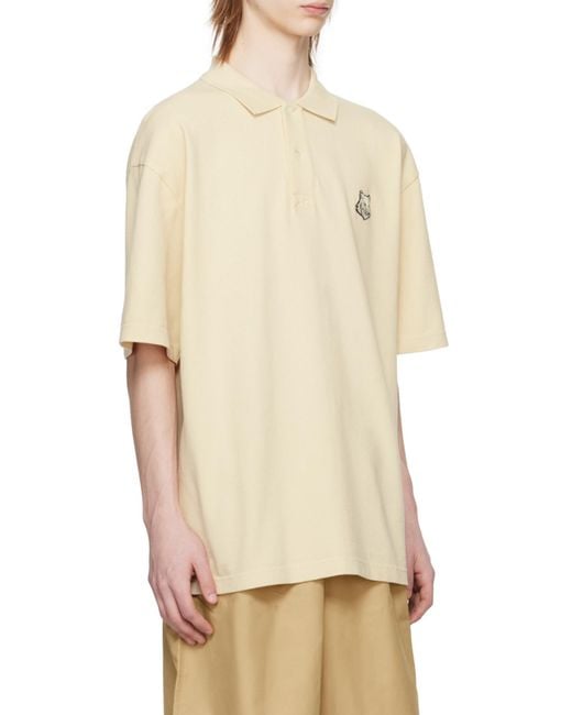 Maison Kitsuné White Maison Kitsuné Bold Fox Head Patch Oversized Polo Shirt for men