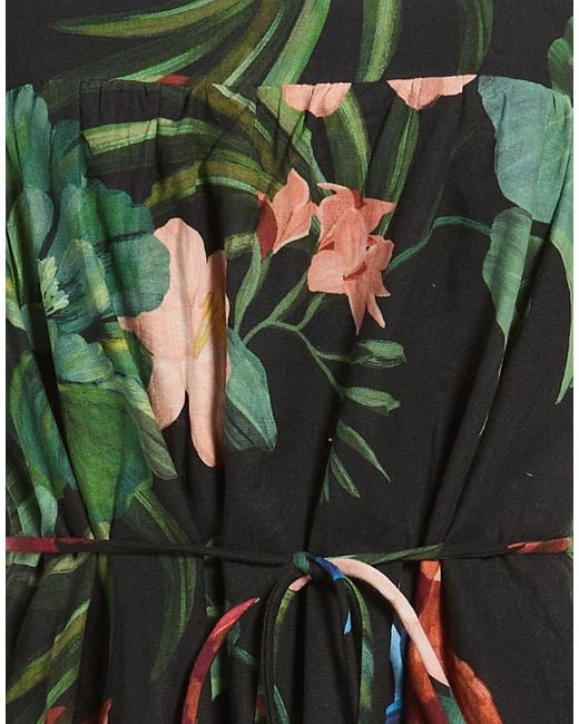 Farm Rio Green Sleeveless Floral Dress