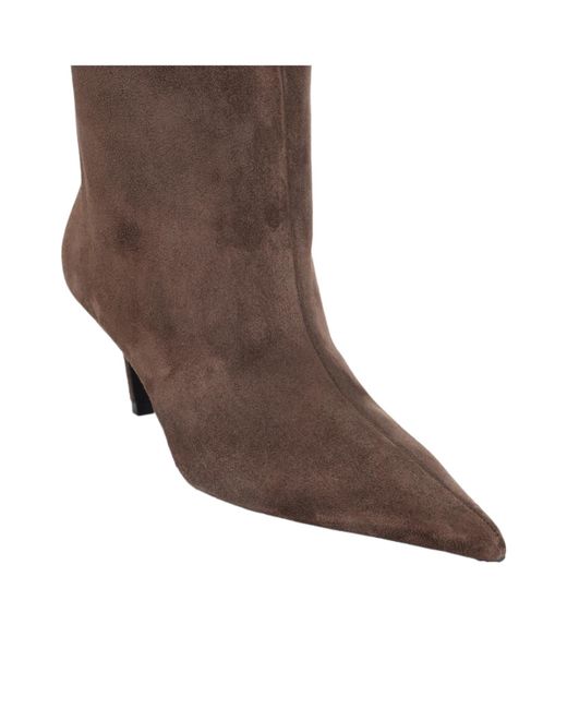 AMINA MUADDI Brown Pointed-Toe Ankle Boots