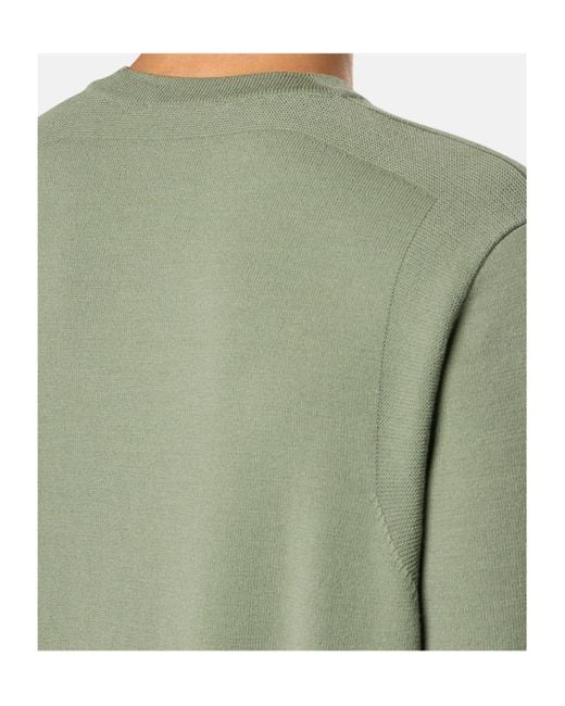 Stone Island Green Crewneck Jumper With Reverse Stitch Details for men