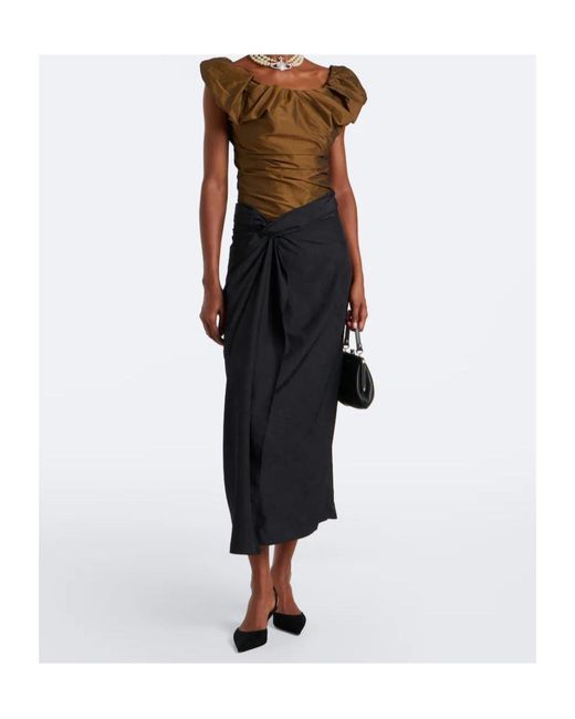 Vivienne Westwood Brown Ginnie Off-Shoulder Twill Top