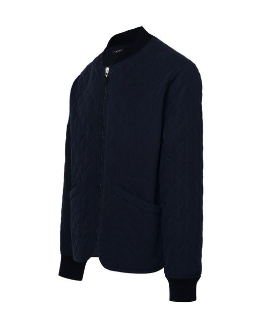 A.P.C. Blue Quilted Bomber Jacket for men