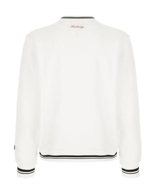 Iceberg White Two-Tone Sweater for men