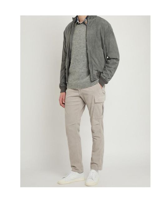 Polo Ralph Lauren Gray Suede Bomber Jacket for men