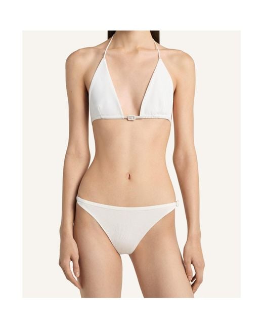 Courreges White Buckle-Detail Bikini Set