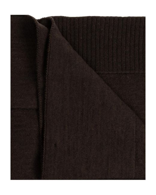 Lemaire Black Ribbed Knit Scarf for men