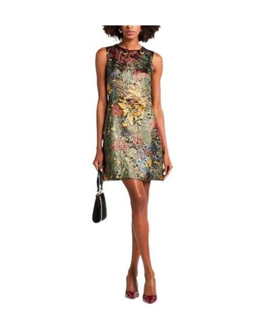 Dolce & Gabbana Black Sleeveless Printed Dress