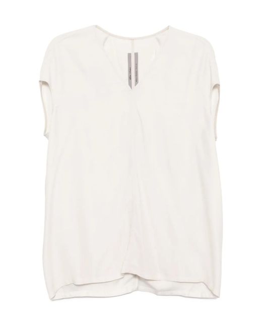 Rick Owens White Floating V-Neck Top