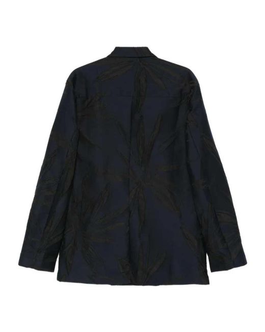 Dries Van Noten Blue Double-Breasted Suit Jacket for men