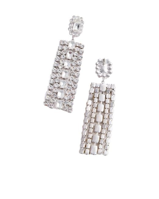 Self-Portrait White Embellished Droplet Earrings