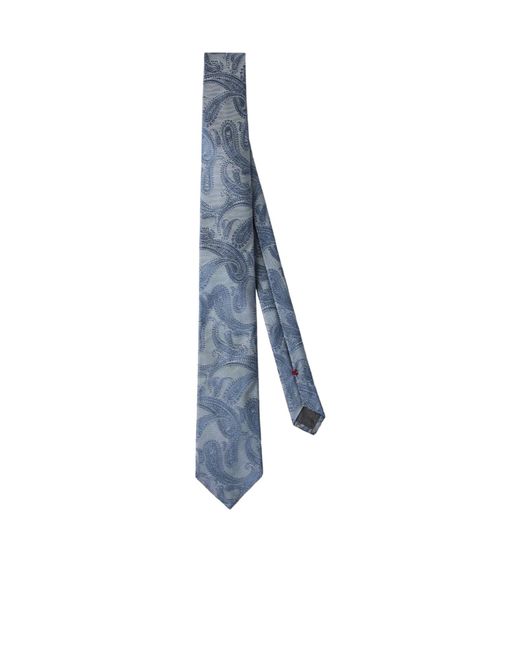 Brunello Cucinelli Blue Paisley Tie for men