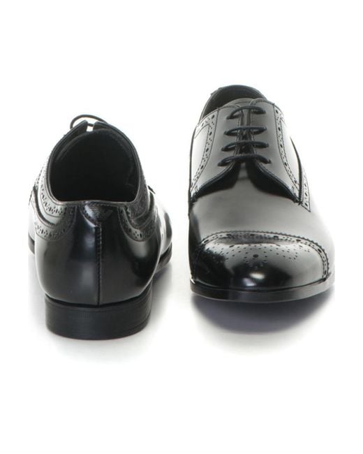 Emporio Armani Black Classic Lacing Business Casual Shoes for men