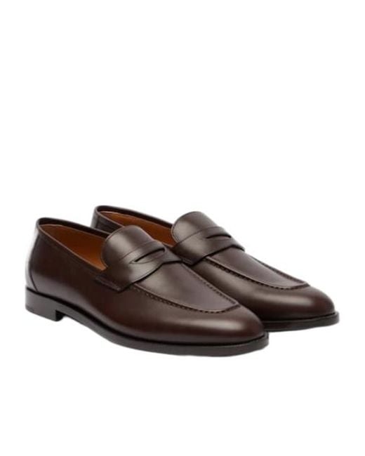 Loro Piana Brown Sergio Leather Penny Loafers