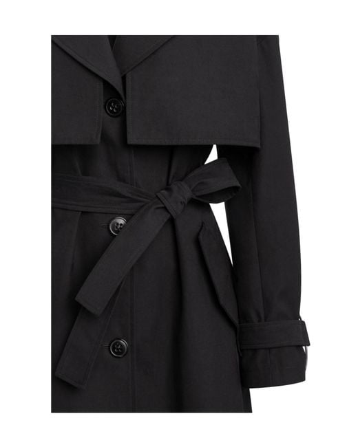 Dondup Black Long-Sleeved Trench Coat