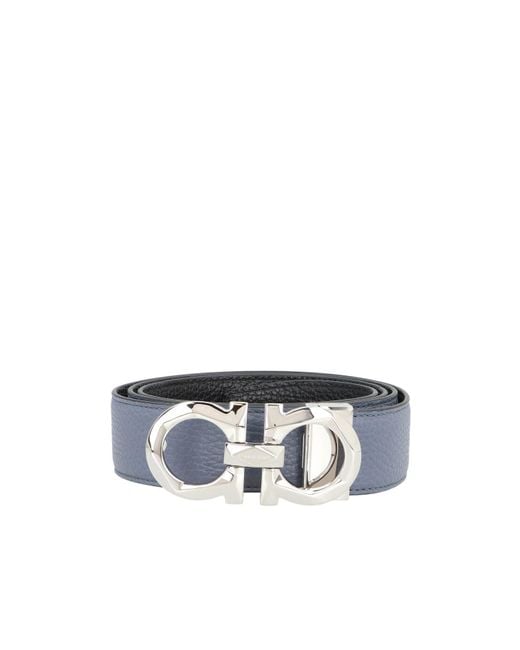 Ferragamo White Ferragamo Reversible Gancini Buckle Belt for men