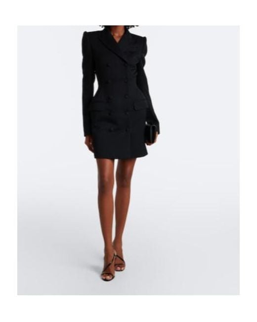 Mugler Black Wool Blazer Dress