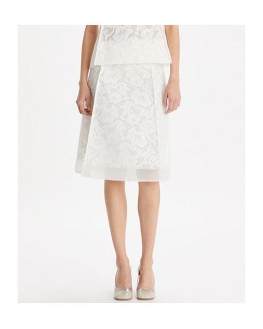 Tory Burch White Corded Lace Skirt