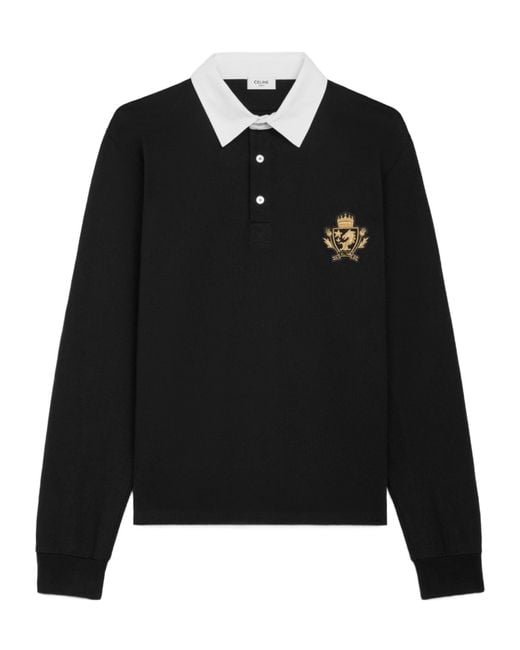 Céline Black Blason Polo Shirt for men