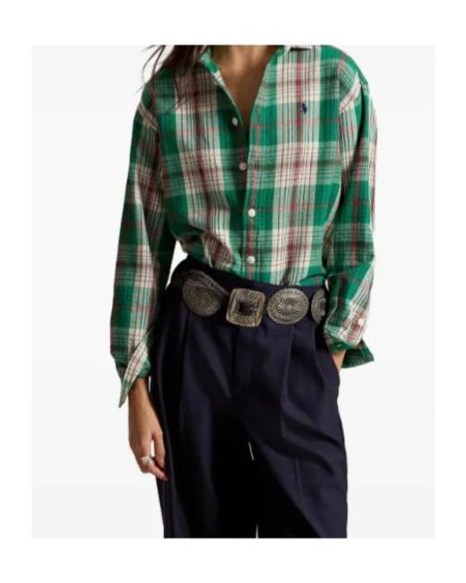 Polo Ralph Lauren Green Plaid-Pattern Shirt