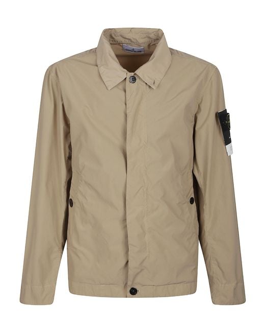 Stone Island Green Touch Poly-Tc Logo Patch Jacket for men
