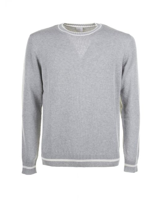 Eleventy Gray Light Crew Neck Sweater for men