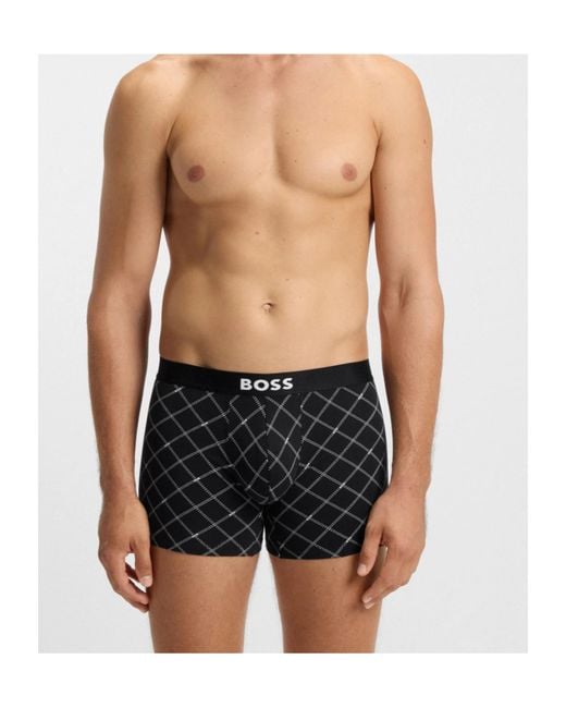 Boss Black Striped Boxer Briefs (Set Of Two) for men