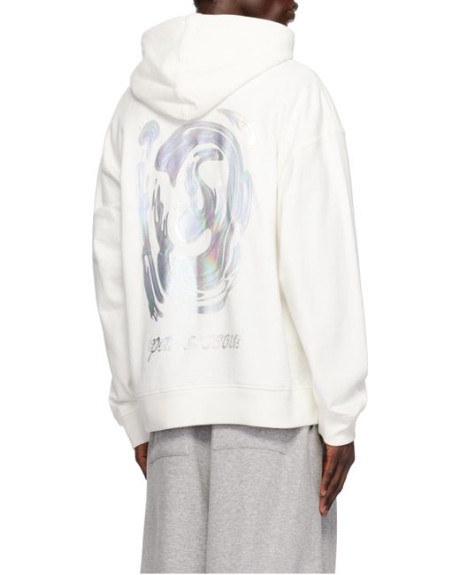Wooyoungmi White Long-Sleeved Hoodie for men