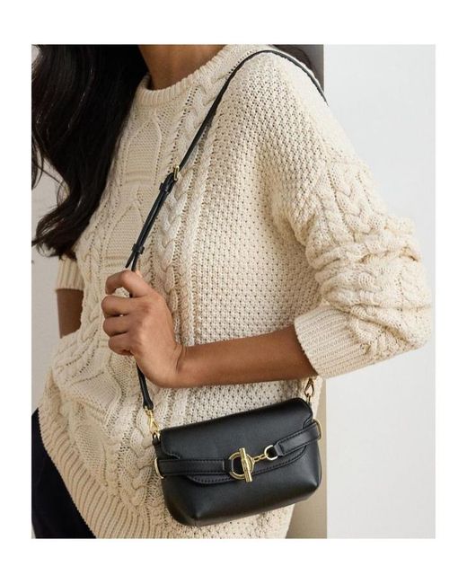 Ralph Lauren Black Blaike Leather Shoulder Bag