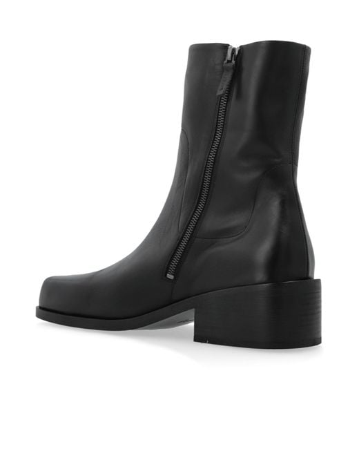 Marsèll Black Marsèll Square Toe Zipped Boots for men