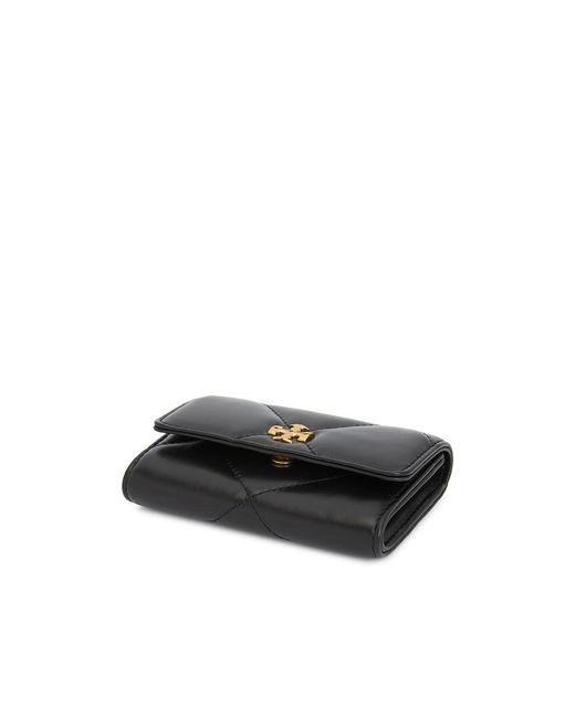 Tory Burch Black Quilted Flap Card Case Wallet