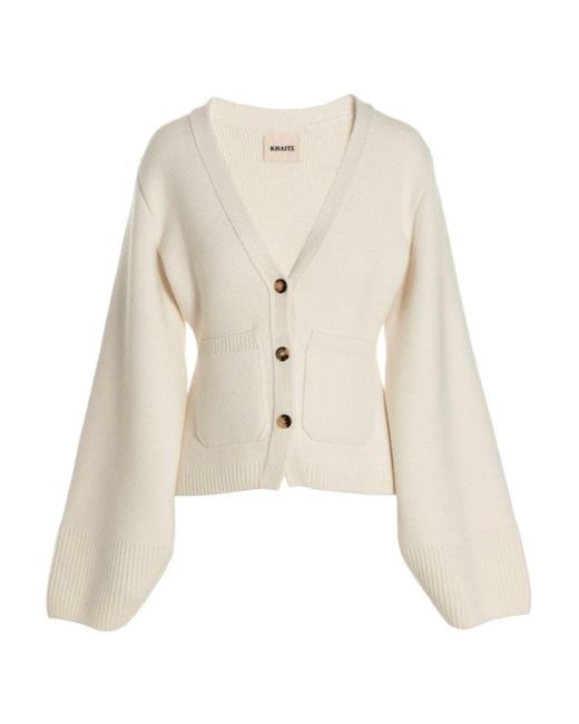 Khaite Natural The Scarlet Knitted Cardigan