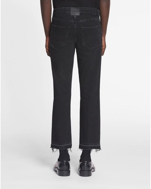 Lanvin Blue Logo Patch Straight Leg Jeans for men