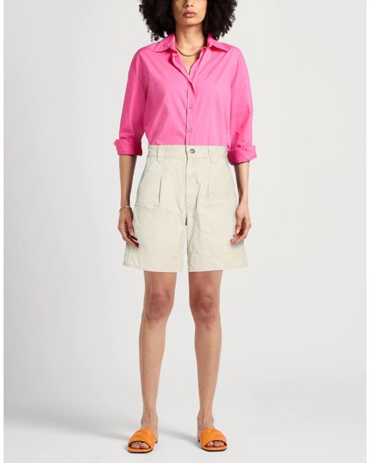 Isabel Marant Natural Solid Casual Canvas Shorts