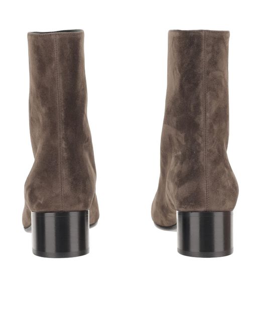 Khaite Brown Suede Ankle Boots