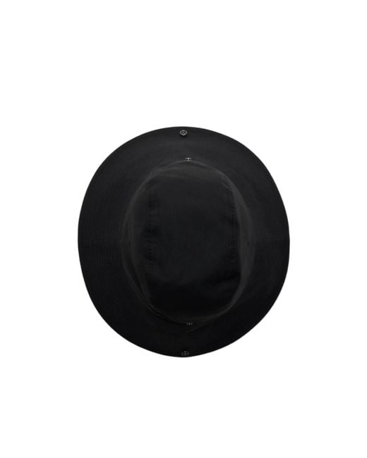 Burberry Black Check Brim Gabardine Bucket Hat for men
