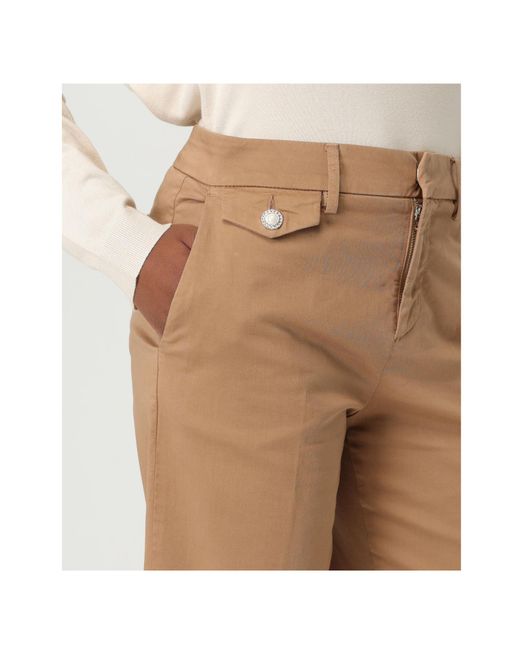 Liu Jo Brown Logo Plaque Cropped Trousers