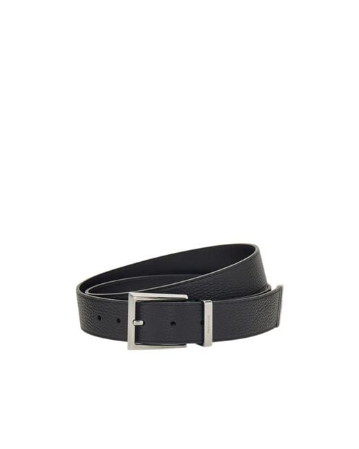 Ferragamo Black Ferragamo Logo Engraved Buckle Belt for men