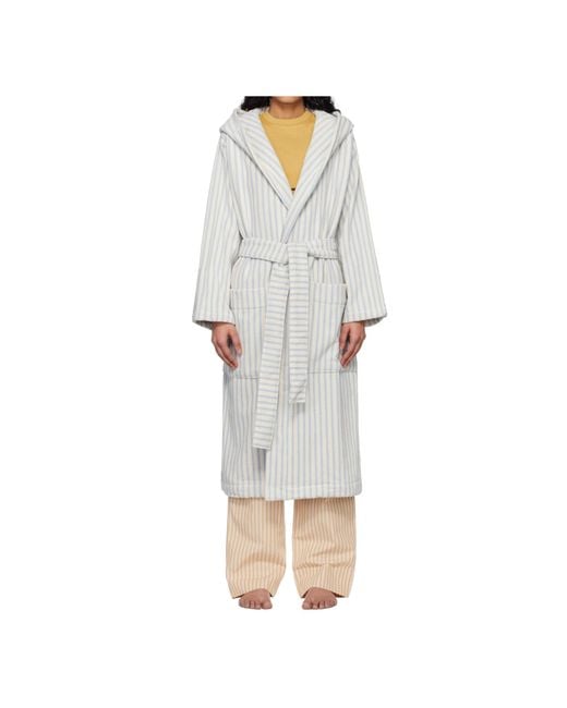 Tekla White Terry Hooded Bathrobe